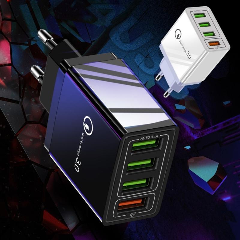 5V 3A 15W Mobile Phone Charging Block 4 Port USB Charging Brick Wall Mobile Charger Multiple Port Phone Power Plug