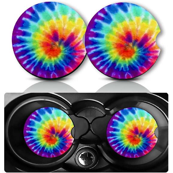 Car Coasters for Cup Holders,2 PCS Universal Non-Slip Black Leopard Print Car Coasters,2.75" Rubber Mat,Leopard Cars Accessories Cup Drink Holder