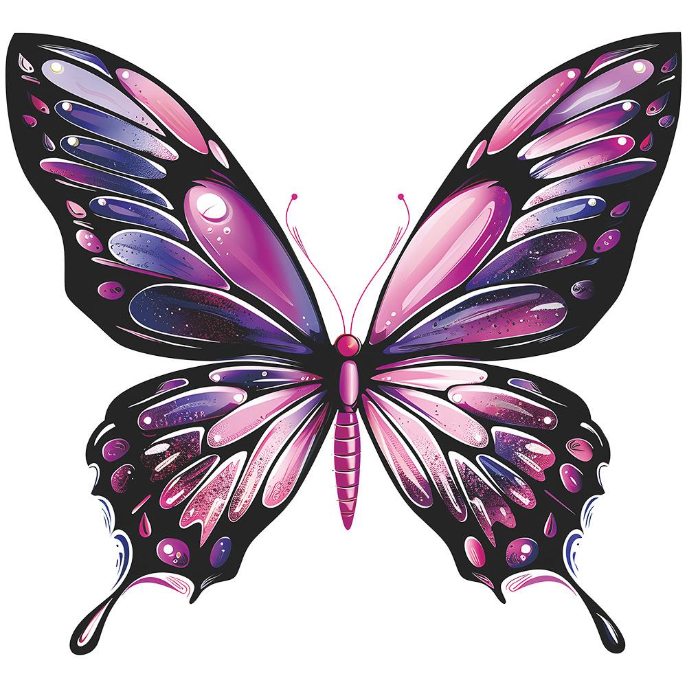 Large Iridescent Realistic Butterfly Wall Sticker Self-Adhesive for Bedroom Living Room Background Wall Decoration 39x118CMx2PCS разноцветный