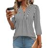 Women's Three-Quarter Sleeve Top, Loose Fit Casual Blouse for Everyday Comfort, Fashion