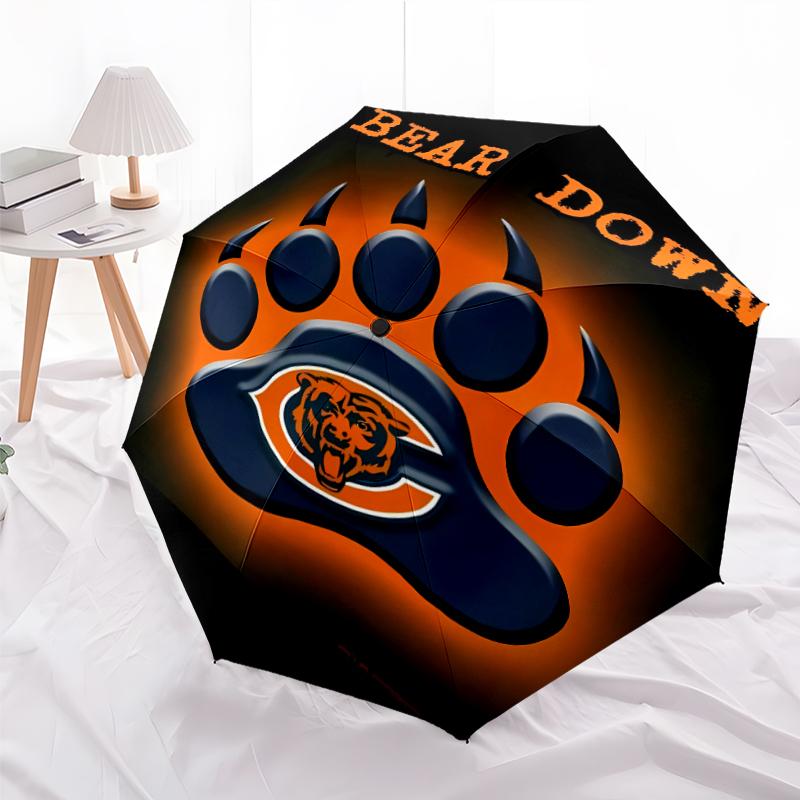 Printed Chicago Bears logo Folding Umbrella,Outdoor,Leisure,And Travel Umbrella,Durable Umbrella Fabric,Birthday And Holiday Gift