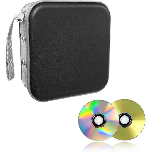Augeny 48 Capacity CD Case, Portable DVD Hard Plastic Case Holder, Wallet Disc Storage Binder For Car, Home, Travel, Carrying Organizer, Universal