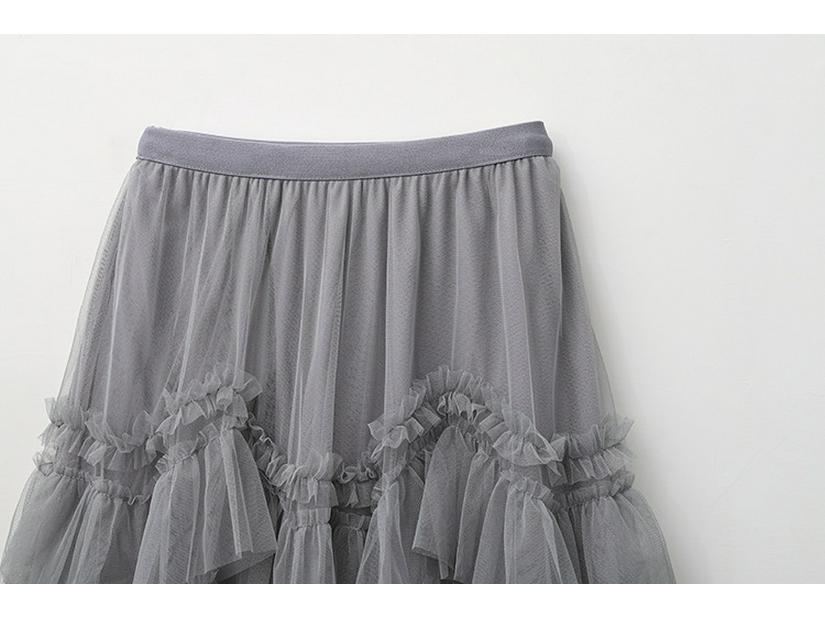 Vestido de Fada A-line em Camadas de Tule com Babados Outono/Inverno 2024 para Mulheres