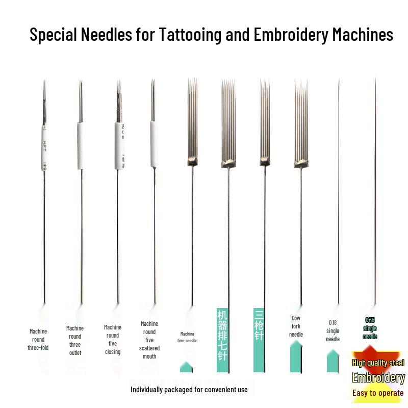 Semi-Permanent Embroidery Needle Set: Mist Eyebrow, Single Needle Cap, 5-Needle Row, Round 3-Needle, Tattoo Tools for Eyebrows.