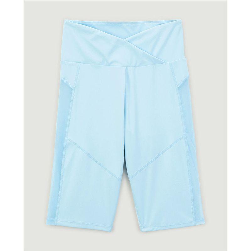 

Fashion Export OEM Goods Tail Mesh Belt High Waist Elastic Tight Summer Women s Fifth Pants Yoga Fitness Exercise Light Blue XS
