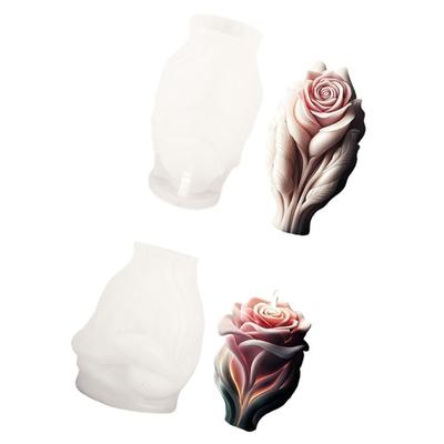 2er-Pack Lebensmittelqualität Silikon Rose Herz Kerzenform Set Figurenformen Geeignet für Valentinstagsgeschenke und leicht zu lösen