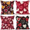 Valentine's Day Couple Love Sofa Pillow Cover Home Decoration Pillow Cover Linen Printed Cushion Cover