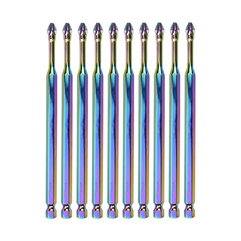 6/10/20Pcs Antislip Screwdriver Bit 1/4inch Hexagonal Shank Magnetic Crossing Screwdriver Bit Set Bit Attachment