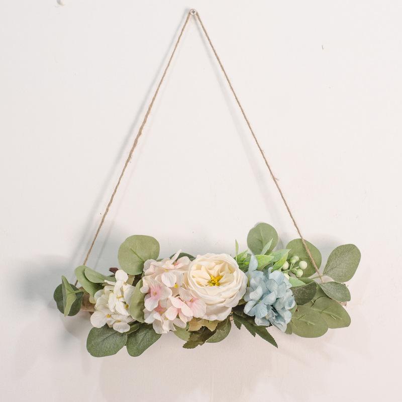 1PC Fake Flower Artificial Wreath Wall Pendant Wedding Aerial Hanging for Party Yard Decor