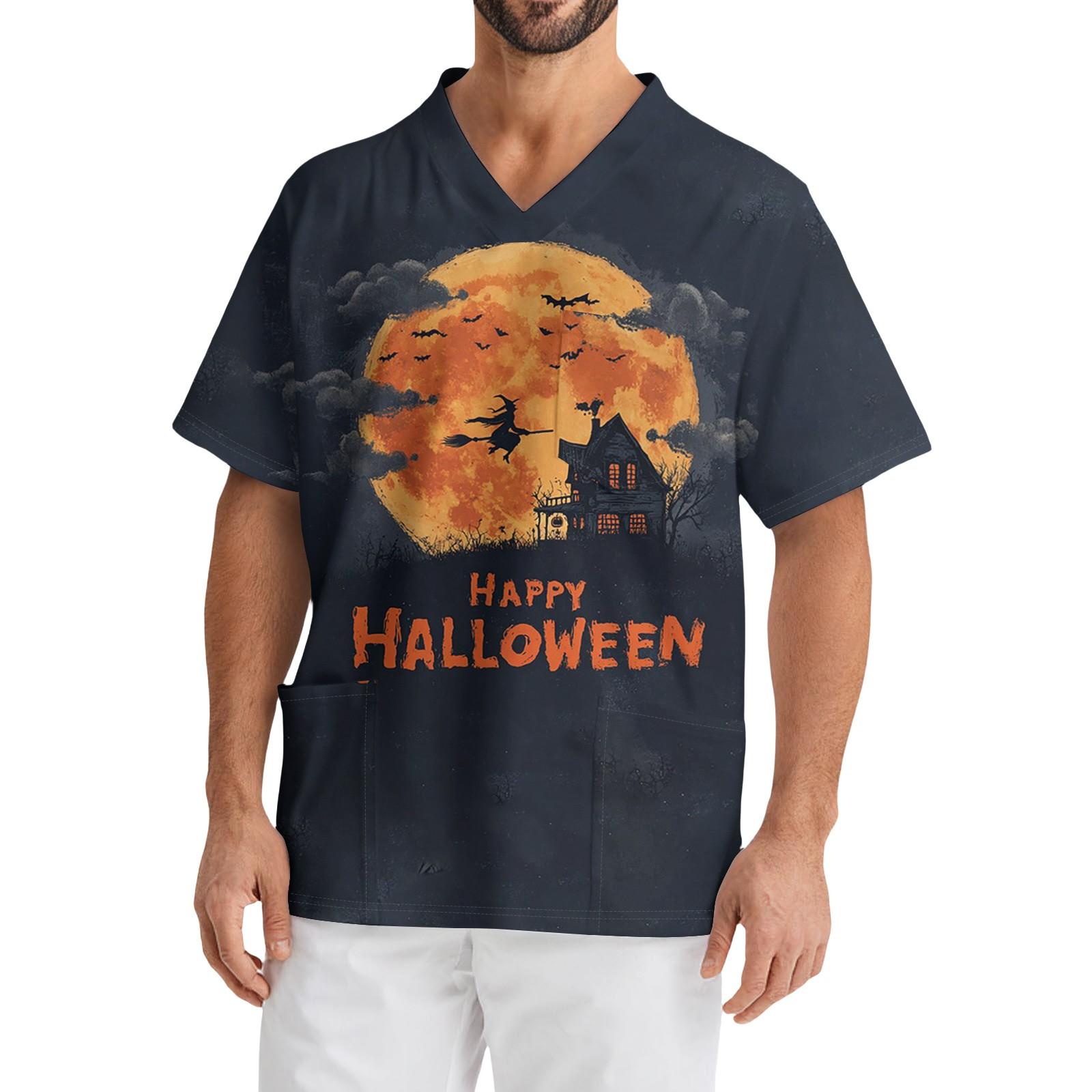 

Men s Casual Short-Sleeved V-Neck Printed Front Pocket Top XXL Темно-синій