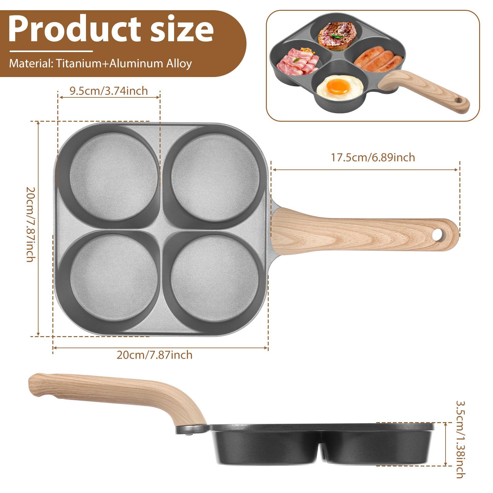 Сковорода для яиц Сковорода для омлета 4 в 1 Сковорода для жарки яиц для индукционных плит Сковорода для яичных блинов с антипригарным покрытием для газовых электрических плит