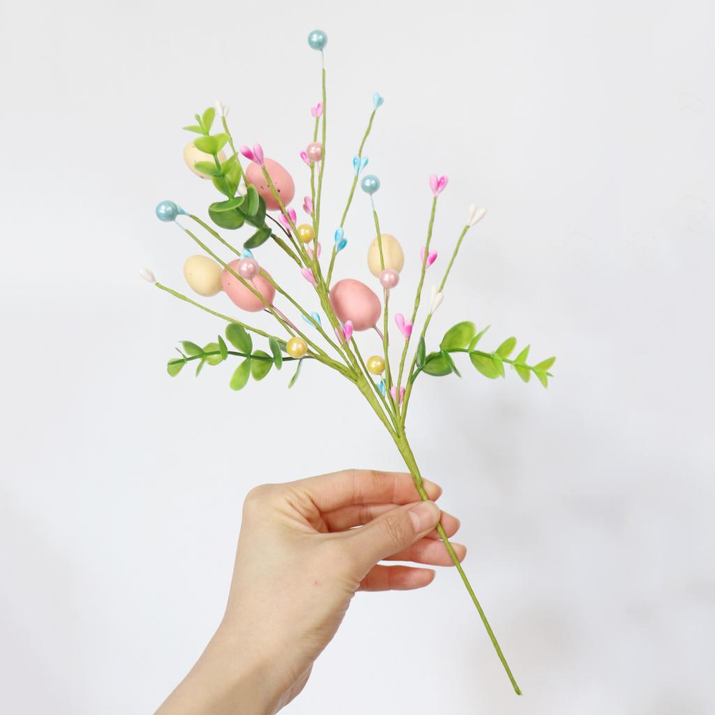 NEU Osterei Perlenblume Zweig Bunte Schaumeier Zweige DIY Sträuße für Osterparty Heimdekoration Frühlingsdekoration