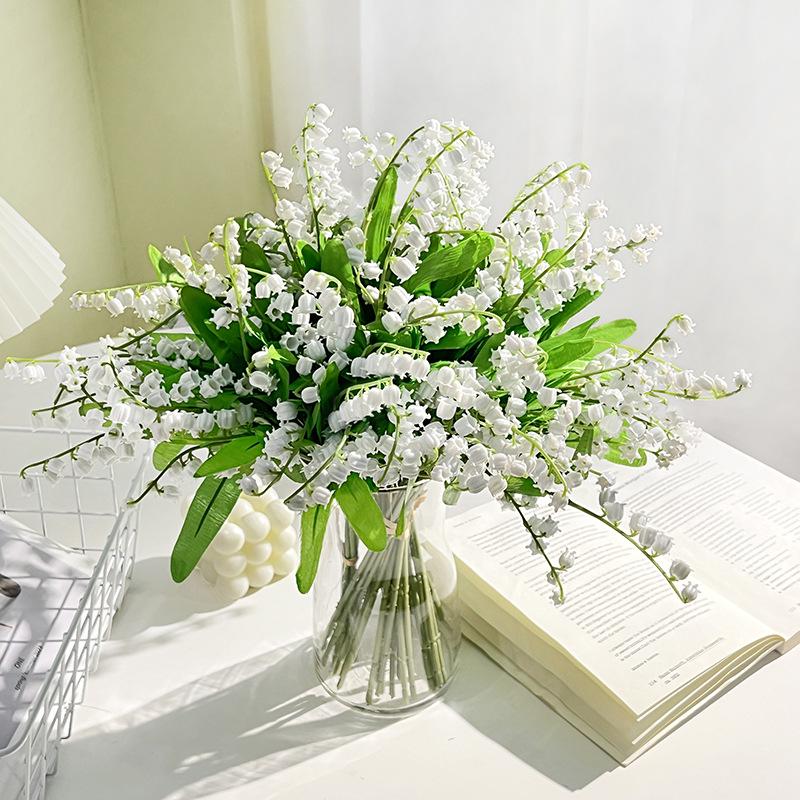 Lily of the Valley Wedding Bouquet & Wind Chime Fake Flowers - High-End Wedding Decoration