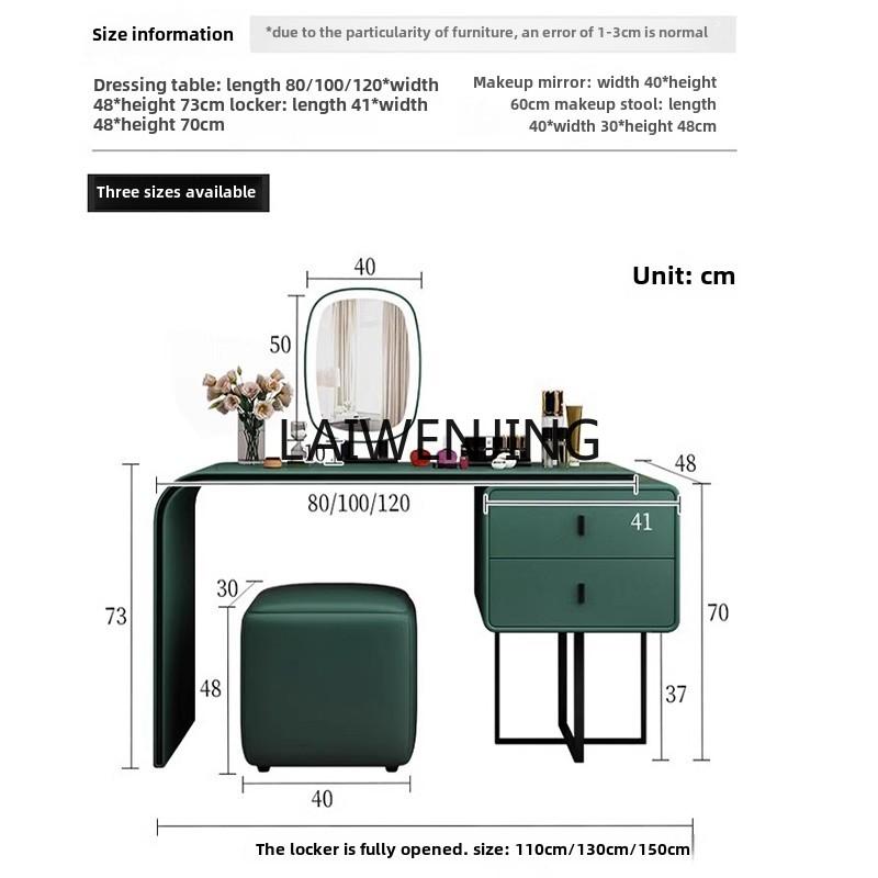Light luxury high-end dresser solid wood makeup table integrated storage