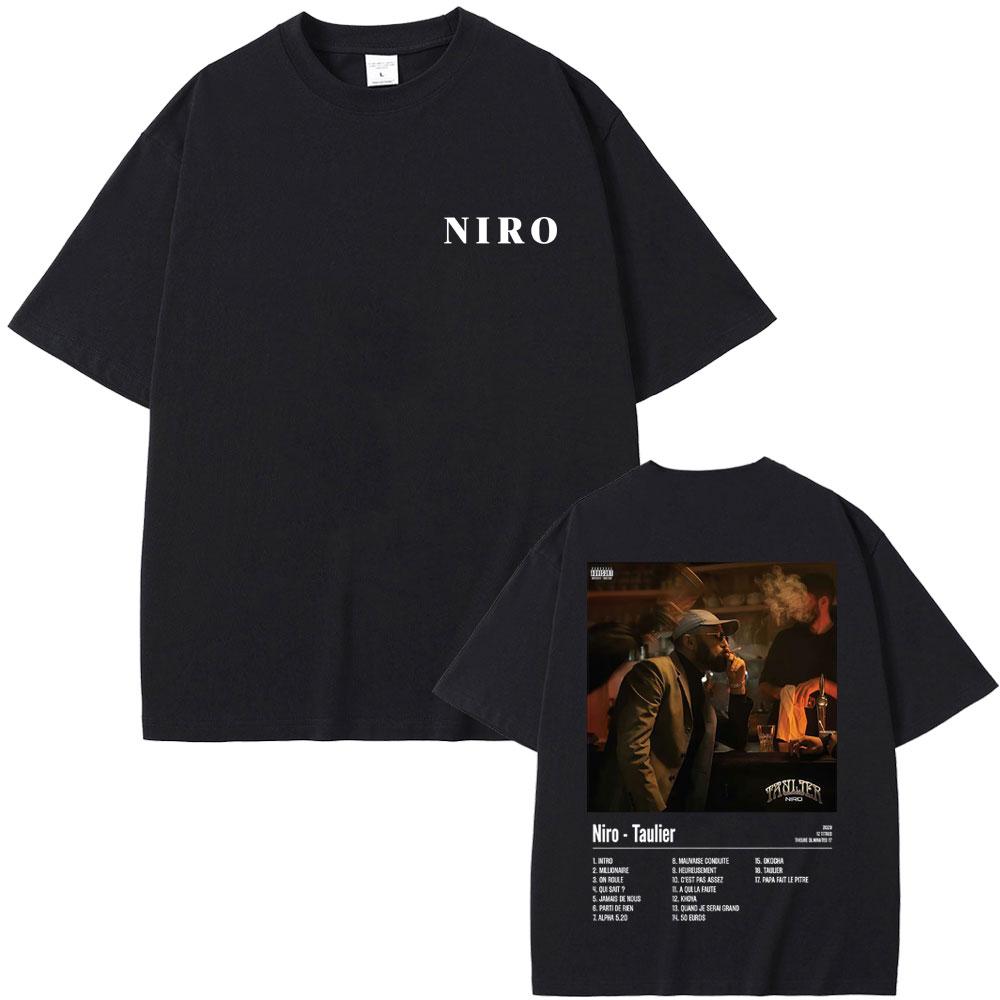 Rapper Niro OX7 Album Graphic T-shirt Unisex Women Hip Hop Fashion Pop Music T-shirts Male Casual Cotton Vintage T Shirt Streetwear