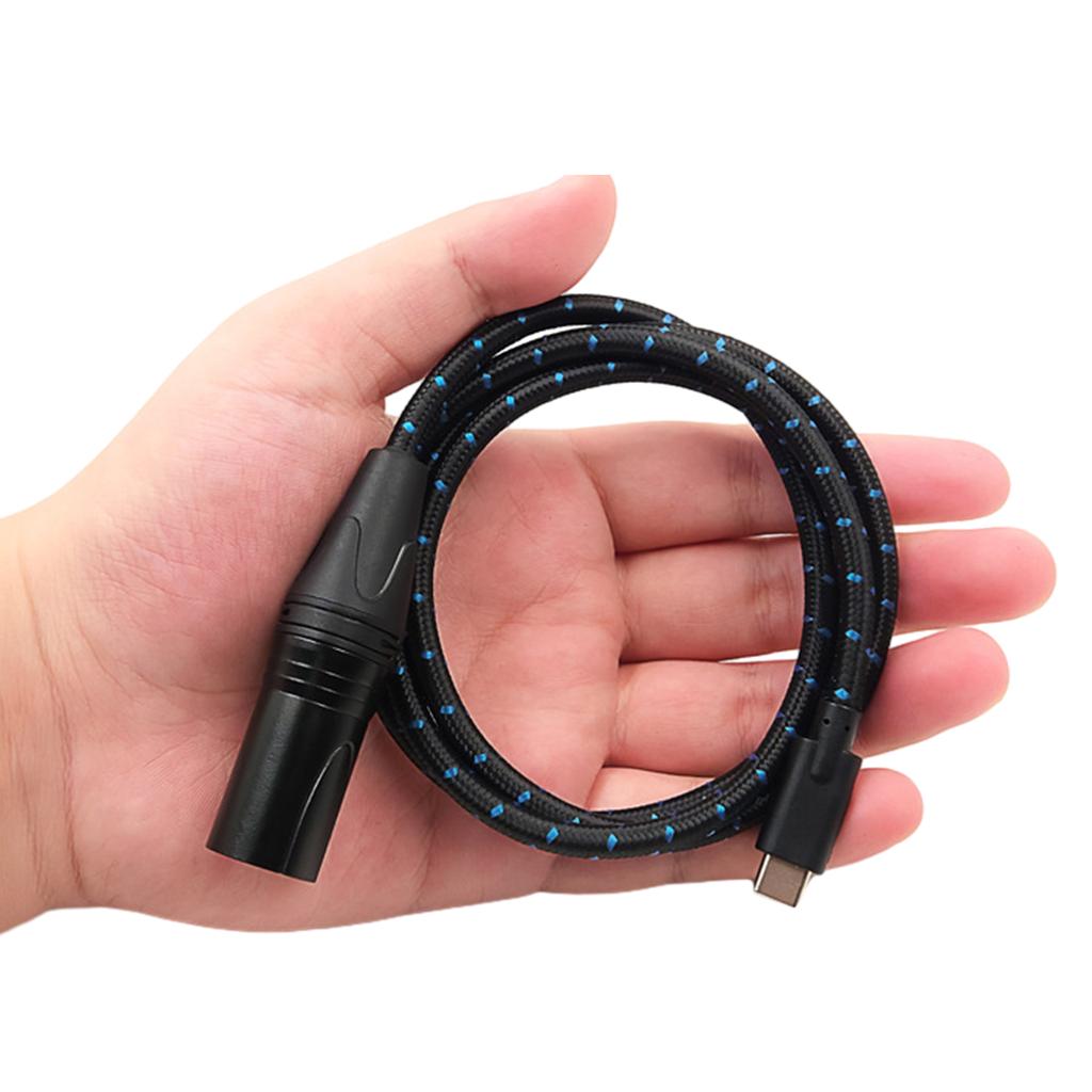 Type C to XLR Cable Nylon Braided Cord Reliable Connections Cord Exceptional Sound Suitable for Smartphones & Tablet