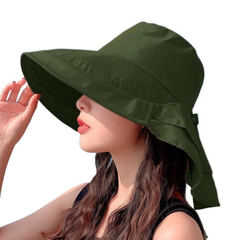 New Hat Women's Summer Neck Protection Sun Protection Sun Hat Travel Big Edge Bucket Hat Outdoor Cycling Sun Hat