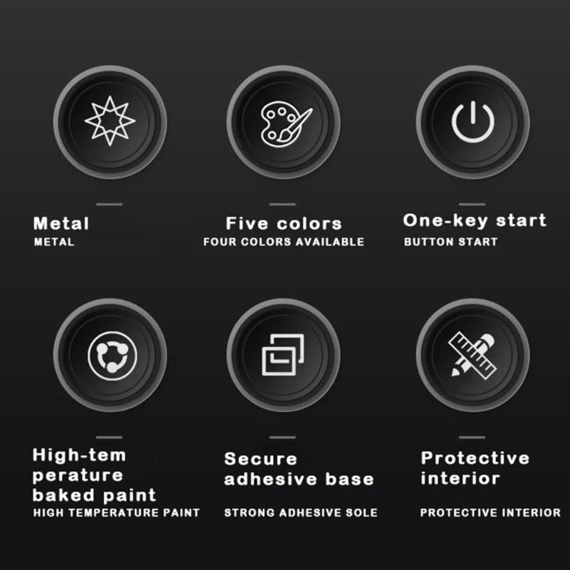 Engine Start Stop Button Cover Metal Interior Accent, Stick On Trim Frame for a Finished Dashboard Style in Cars
