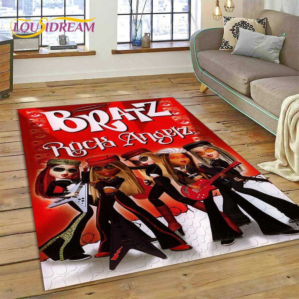 3D Cartoon Bratz Girlz Rock Game HD Carpet Rug for Home Living Room Bedroom Sofa Doormat Decor,kids Area Rug Non-slip Floor Mat