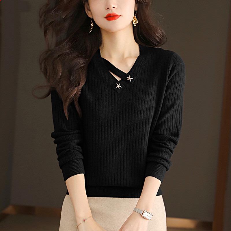Sweater Spring and Autumn New Top Women's Thin Fashion Inner Long Sleeve Knitted Trendy Bottom Shirt Women