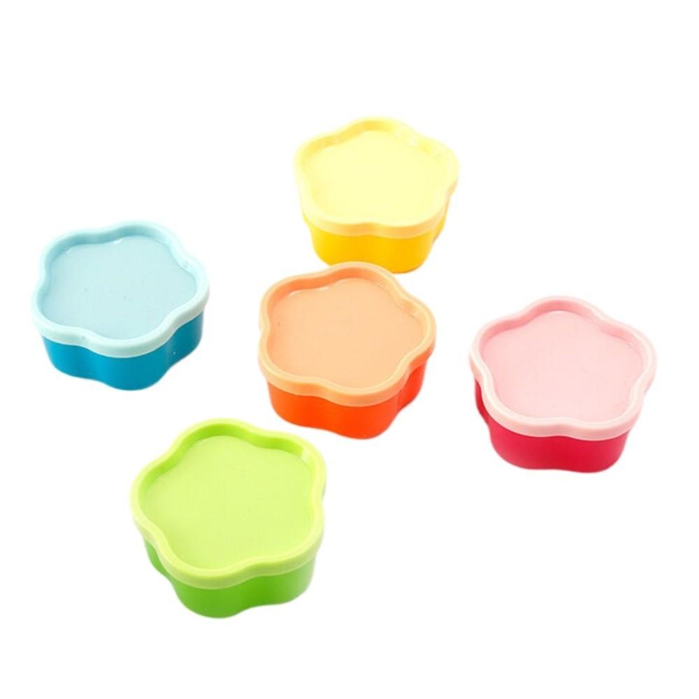 5Pcs/Set New Mini Lunch Box Heart-shaped Reusable Food Container with Lids Plastic Squeeze Bottle Kitchen Storage