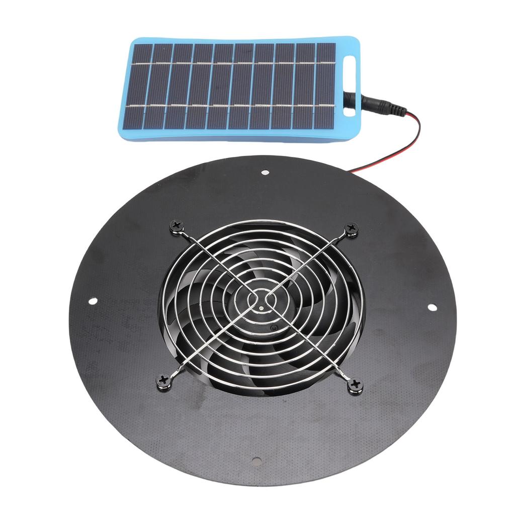 Solarbetriebener Abluftventilator Rund 5W Tragbarer Solarpanel-betriebener Ventilator Leise für Hühnerställe