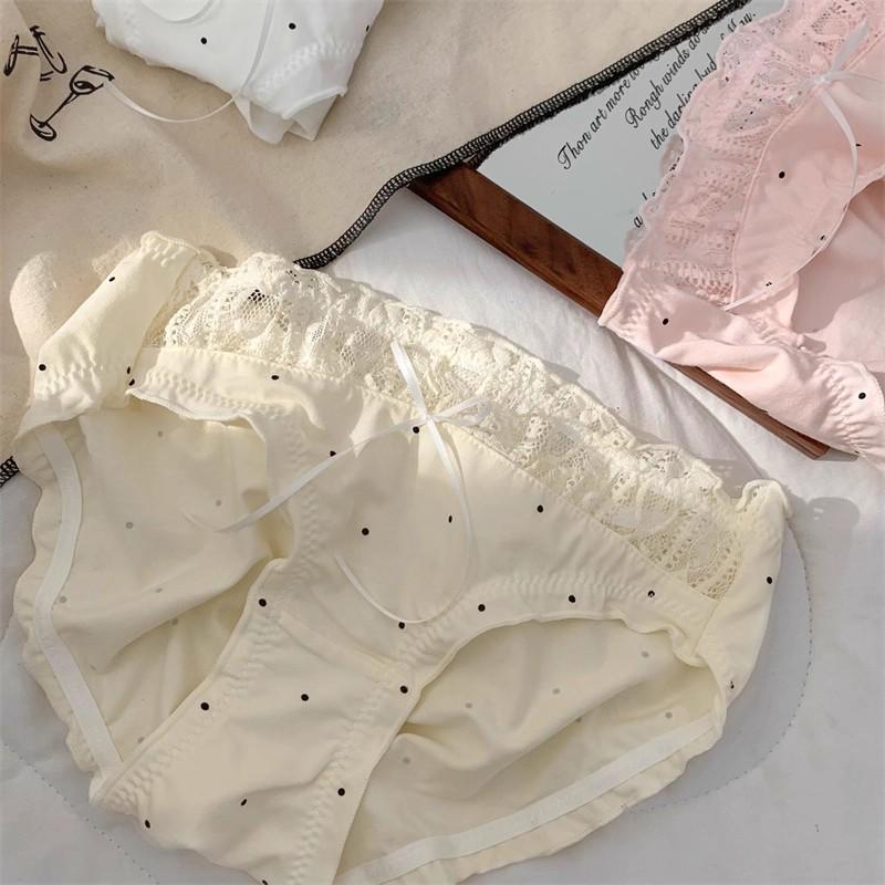 Cloud Man Rose: Women's Cute Lace Mid-Waist Panties with Cotton Crotch - 2025 Edition