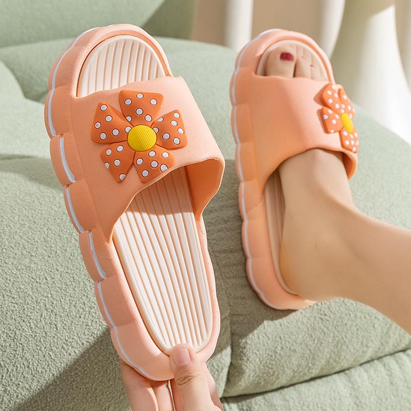 Einteilige Hausschuhe für Damen-Sommer-Hausbekleidung, rutschfeste Indoor-Hausschuhe für zu Hause, niedliche Badesandalen mit dicker Sohle und weicher Sohle für Damen