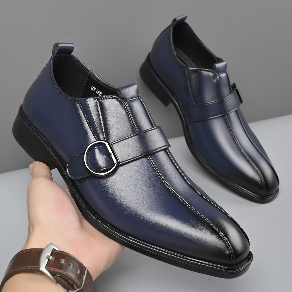 Fashion Pointed Men Dress Shoes Slip-On Formal Shoes Casual New Men Business Leather Shoes Classic Man Oxfords Wedding Party Loafers
