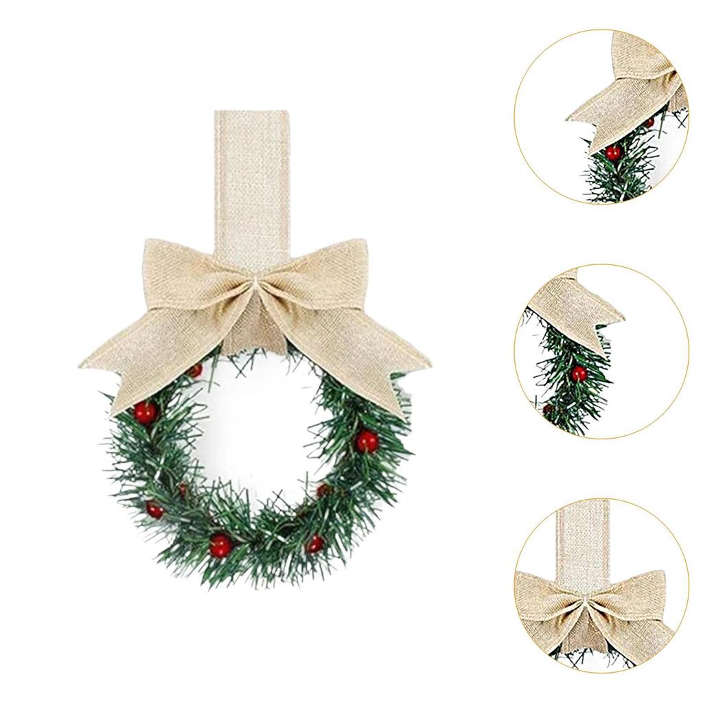 6Pcs Artificial Wreath Door Indoor Christmas Cabinet Wreaths Hanging Wreath Garlands for Diner Decoration Porch Window Wedding