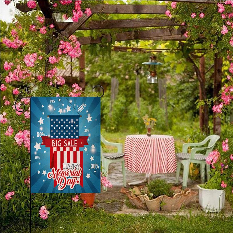 Patriotic One Nation Under Welcome Grădină Steagul Inch Dublu Fețe Ziua Independenței Ziua Memorială Banner de decorare în aer liber