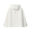 FILA Heritage Simple Clean Fashion Trendy Versatile Loose Woven Hooded Jacket Women jackets Cloud-Mushroom-White F11W548706FWT