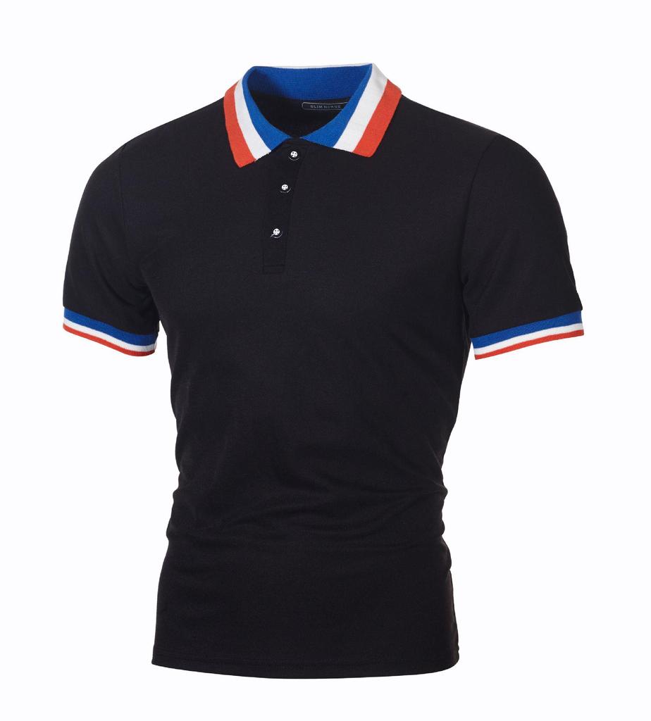 Summer Men's Polo Shirt Summer Business Color Blocking Lapel Polo Sports T-Shirt Yasheng