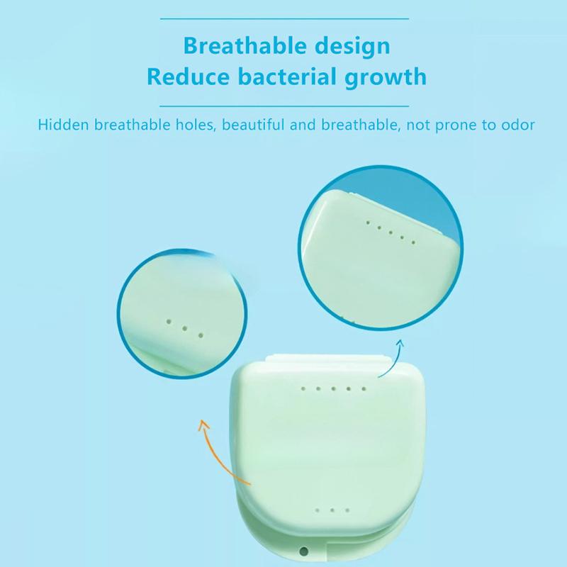 1/5 Pcs Denture Tray Box With Mirror Dental Retainer Box Case Plastic Teeth Container Denture Box False Teeth Protective Case