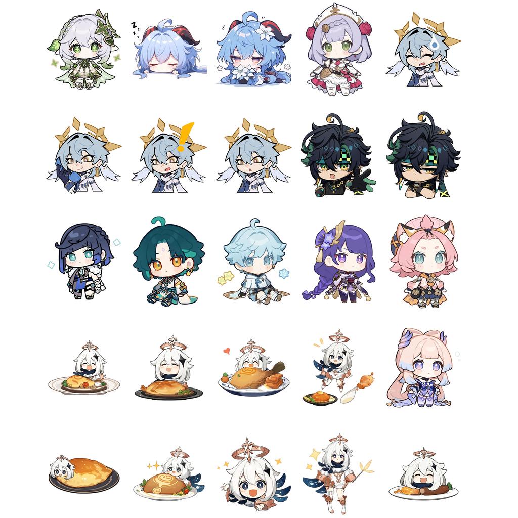 Cute Genshin Impact Stickers (50/100/200 Pieces) - Perfect for Laptops Anime/games Luggage Guitars and More A Must-have for Game Lovers!