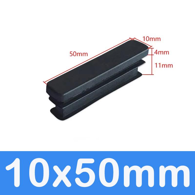 Rechthoekige Buis Dop Inzetstukken Zwart Plastic Afsluitdoppen 10x15mm-60x100mm Meubels Tafels Stoelen Voetdoppen