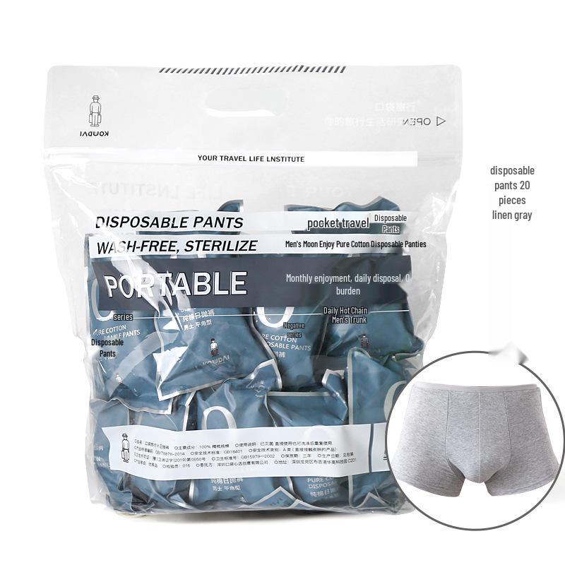 Draagbaar Wegwerp Katoenen Ondergoed voor Reizen - Gesteriliseerd & Unisex, Wassen Niet Nodig