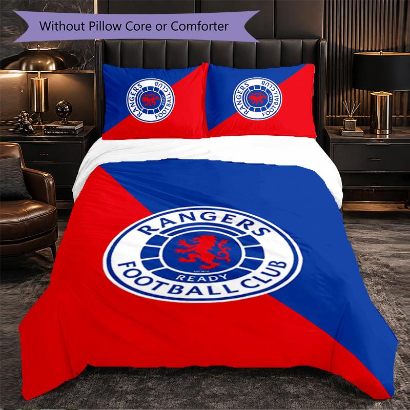 Biancheria da letto a tema Rangers FC Set 3 Pezzi Copripiumino Biancheria da letto Decorativa Per Stanza Adolescenti Decorazione Casa