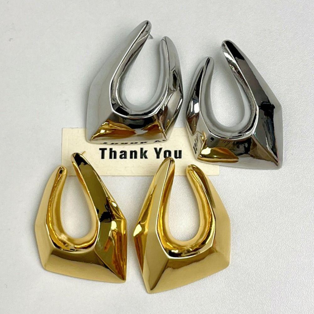 

Temperament Metal Earrings Exaggerated Stud Earrings Irregular Shaped Earrings Holiday Party золотой
