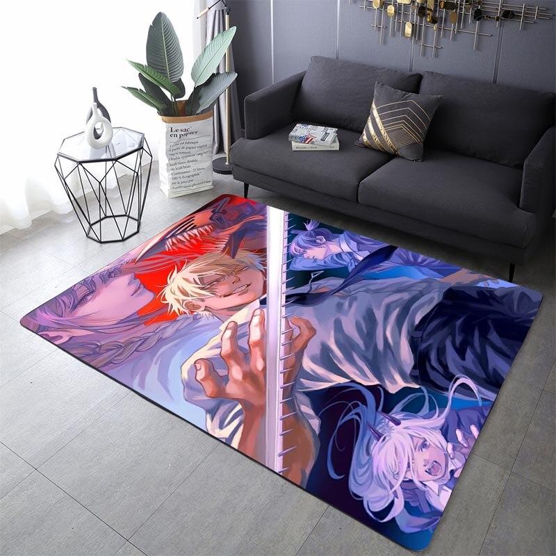 Buy Anime Chainsaw Man Carpet Rug Makima Pochita Power Character Carpet ...