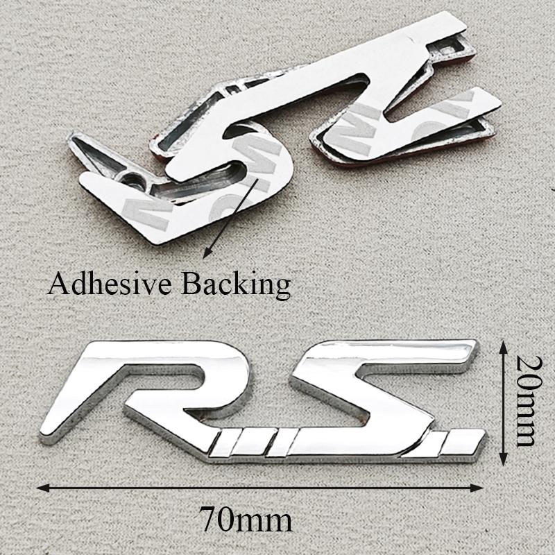 3D Metal RS Logo Car Rear Trunk Front Grille Emblem Badge Sticker Decal for Renault Megane Laguna Duster Captur Fluence Espace Y5