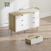 Storage Cabinet, Chest of Drawers with 6 Drawers and 5 Legs for Bedroom, High Gloss White