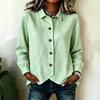 Women's Casual Long Sleeve Shirt Irregular Hem Button Down Blouse Relaxed Fit Lightweight Fabric Office Wear