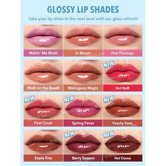 SHEGLAM Perfect Plumping Lip Plumper Coconut Oil Gloss Glossy Lipstick (Makin Blush)