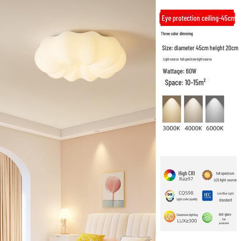 Creative Modern Cream Style Ceiling Lamp for Children's Bedroom and Study, Eye Protection Design