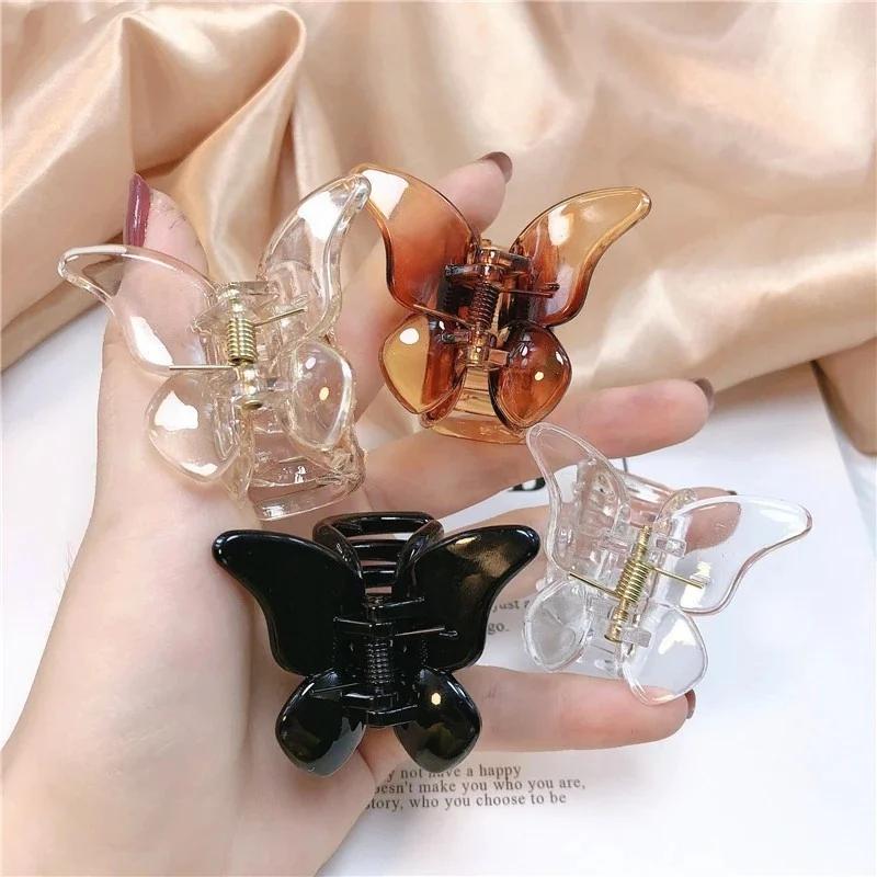 Mini Butterfly Hair Claws Acrylic Sweet Hair Ornament Clip Colorful Hairpins Fashion Hairs Accessories for Women Girls Cute New