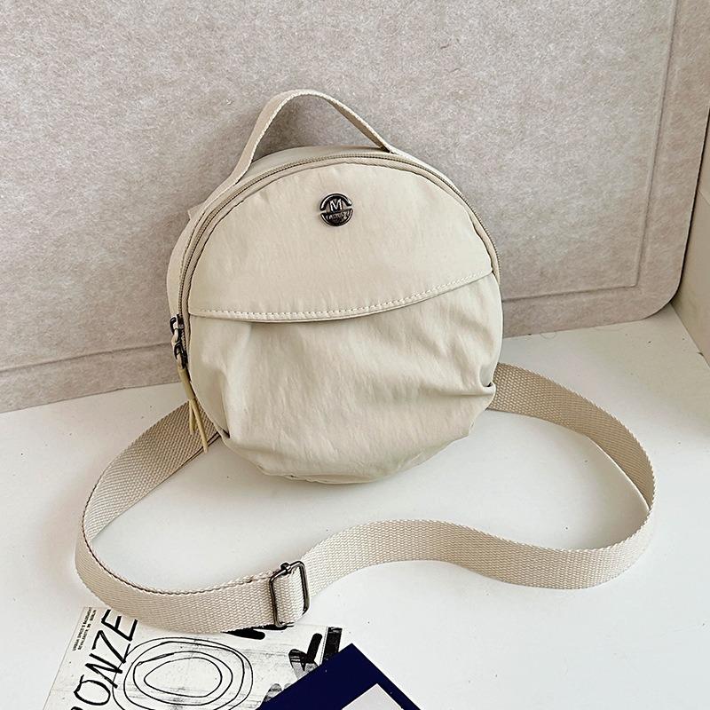 Small Bag Women's New Simple and Fashionable Shoulder Messenger Bag Women's Casual Student Bag Foreign Style Small Round Bag
