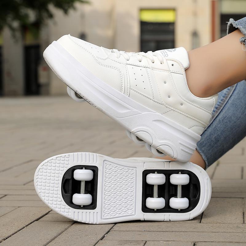 Pattini a Rotelle per Bambini, Pattini Unisex a 6 Ruote con Ruote e Cinghie Rimovibili