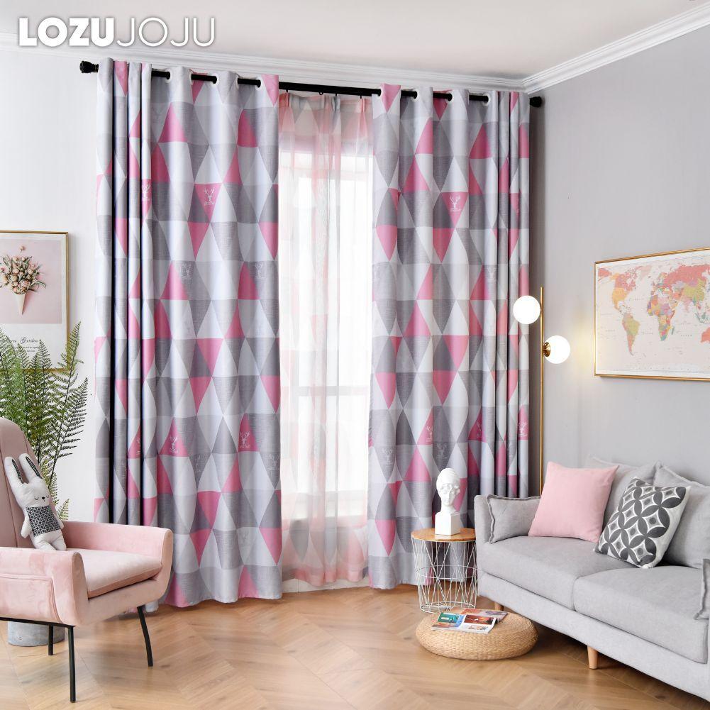 1PC LOZUJOJU Geometric Ins Style Blackout Curtains Modern Minimalist Thick Curtains for Bedroom Living Room Balcony Window for Home Decor