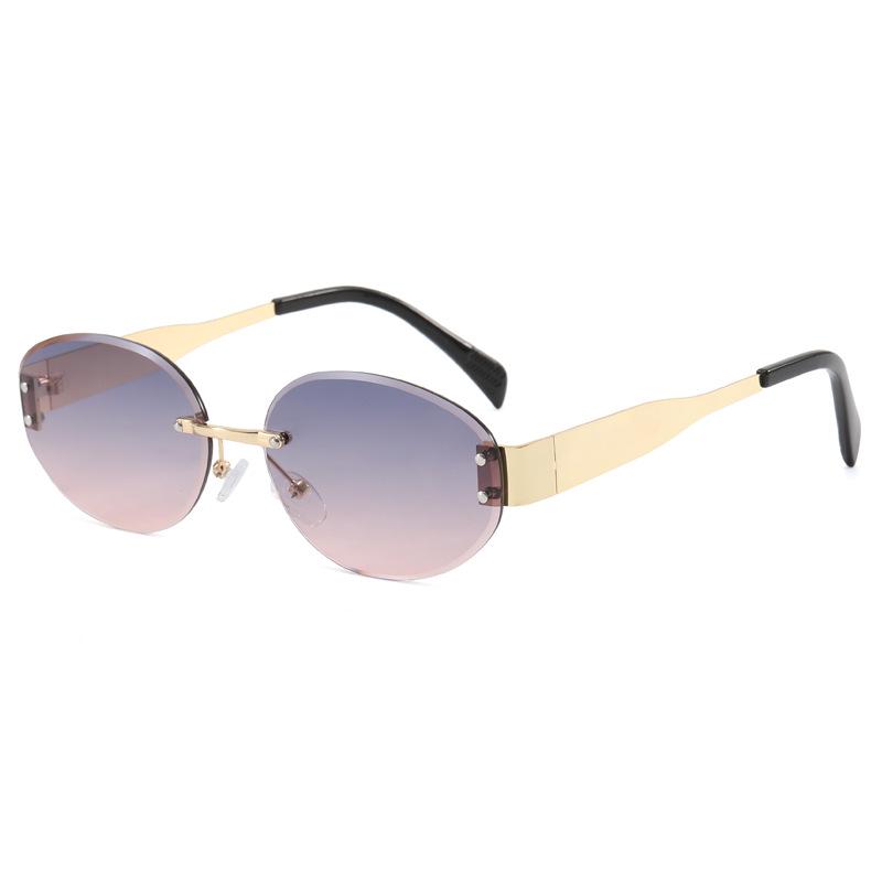 Women's Frameless Oval Fashion Sunglasses - High-End, Stylish, and Unique